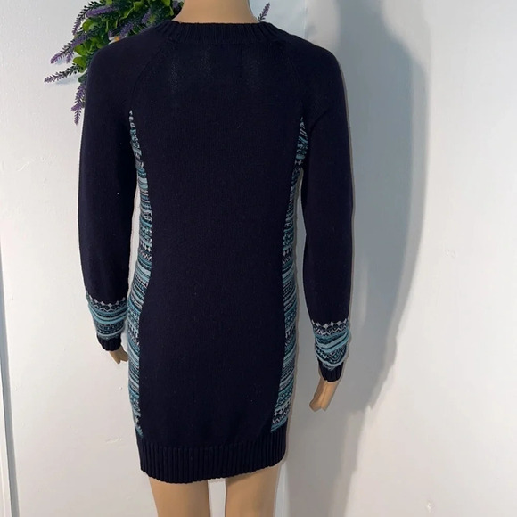 Between you and me,XS, mini, Long sleeve crewneck sweater dress, w/accent patrn - Picture 3 of 6
